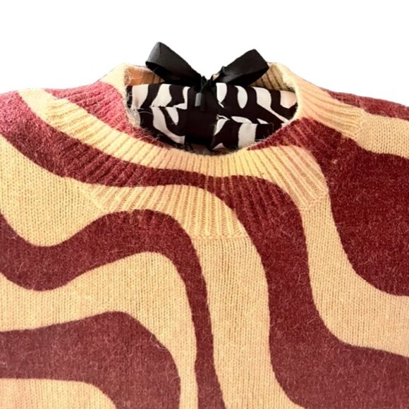 Zara Zebra Print Jacquard Knit Mini Dress Long Sleeve Size Small Wool blend NWOT - Picture 5 of 14